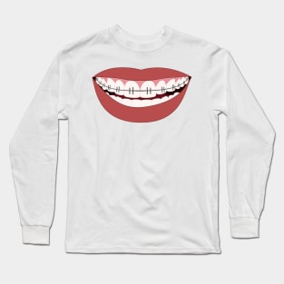 Braces Teeth Smile Orthodontist Dentist Mask Face Cover  2020 Long Sleeve T-Shirt